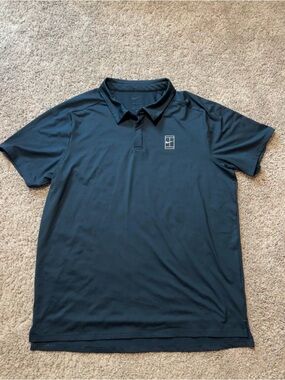 Nike Men's Court Advantage Dri-FIT Tennis Polo Size Large Navy Blue Casual